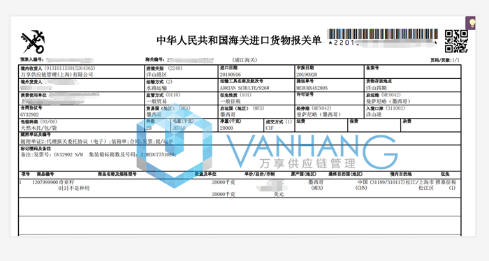 墨西哥奇亞籽進口清關(guān)資料