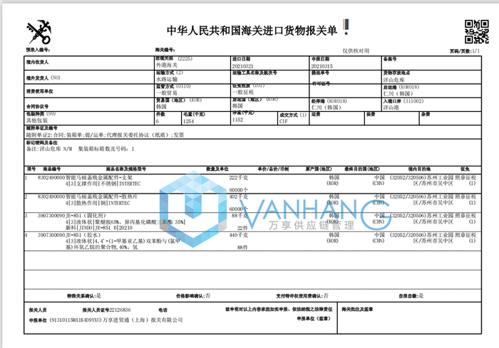 進口智能馬桶賤金屬配件清關(guān)